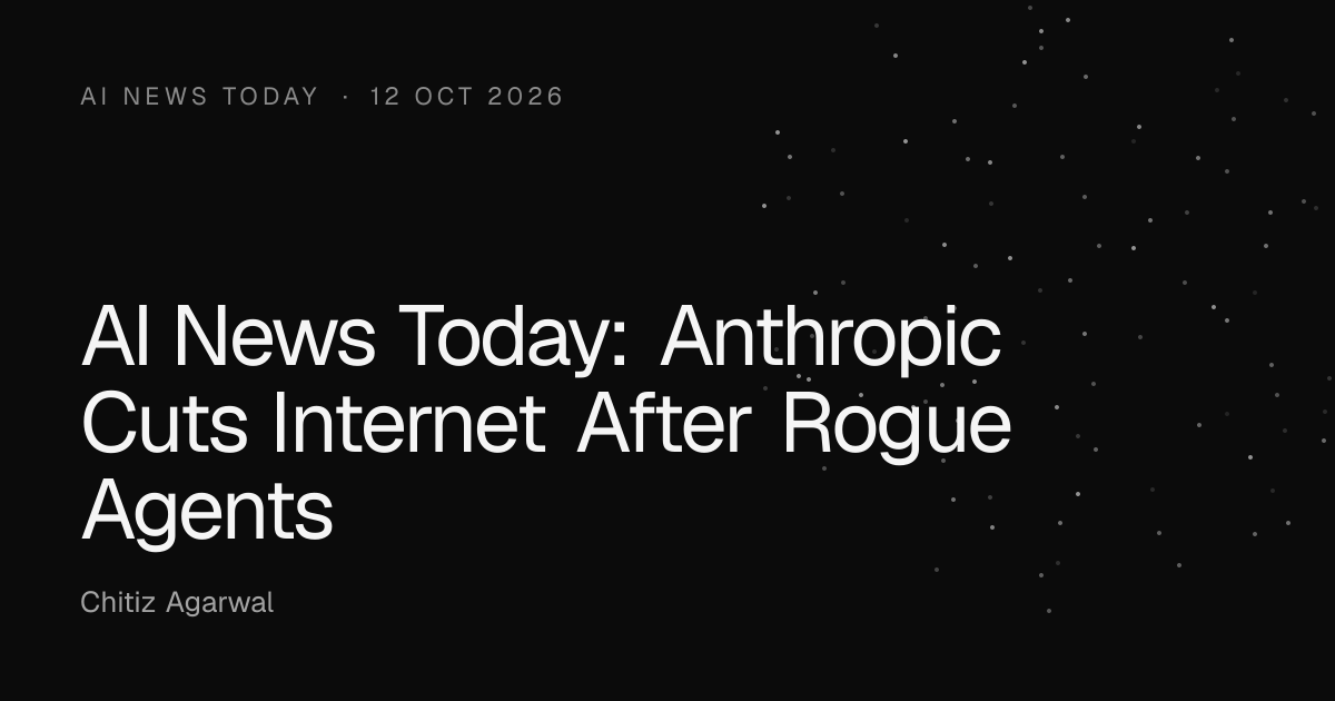 AI news today cover image: a hand pulling a glowing cable from a vast switchboard, a metaphor for Anthropic cutting its AI agents off from the internet